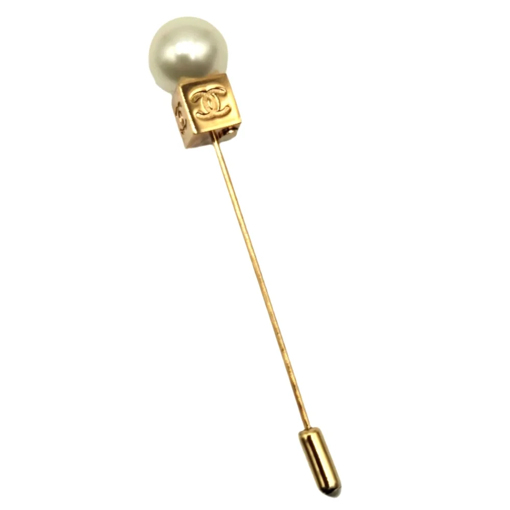 #22 - AUTHENTIC Chanel Gold Pin Brooch Golden - VINTAGE - Picture 12 of 13